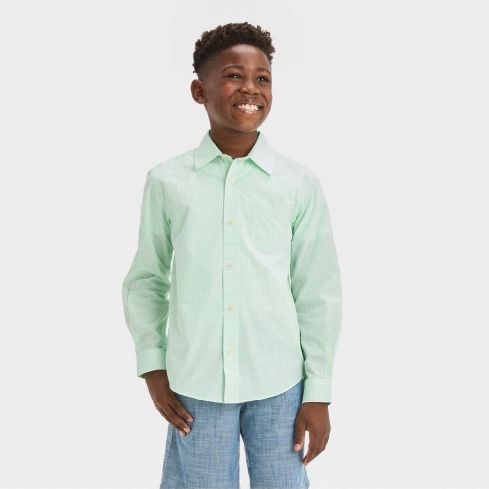 Cat & Jack Boys Long Sleeve Button Down Shirt